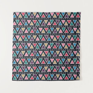 Abstract seamless hand drawn tribal pattern in tre tapestry