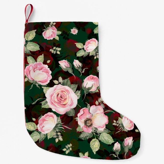 Abstract seamless lovely pattern drawn blooming ro small christmas stocking (Front)