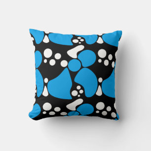 Abstract seamless moder print bright fun kids navy cushion