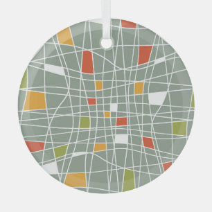 Abstract Seamless: Modern Pattern Design. Glass Tree Decoration