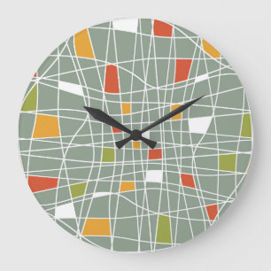 Abstract Seamless: Modern Pattern Design. Large Clock