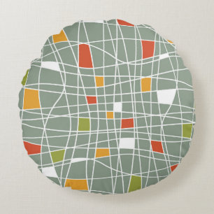 Abstract Seamless: Modern Pattern Design. Round Cushion
