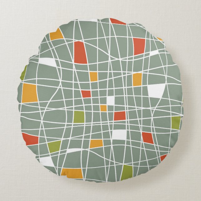 Abstract Seamless: Modern Pattern Design. Round Cushion (Front)