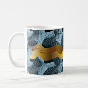 Abstract seamless ornament with waves coffee mug