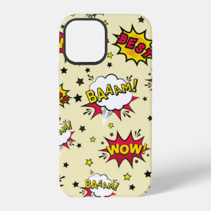Abstract seamless patch pattern, vintage patch bac iPhone 12 case