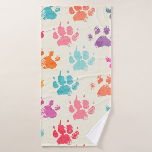 Abstract seamless pattern - bright colorful ink pr bath towel (Bath Towel)