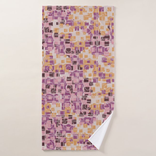 Abstract seamless pattern. Chaotic rounded squares Bath Towel (Bath Towel)