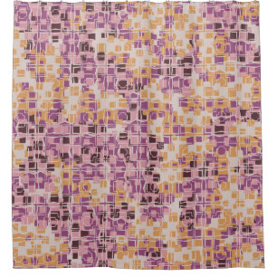 Abstract seamless pattern. Chaotic rounded squares Shower Curtain