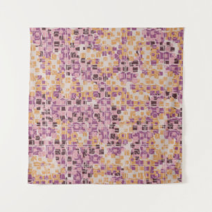 Abstract seamless pattern. Chaotic rounded squares Tapestry