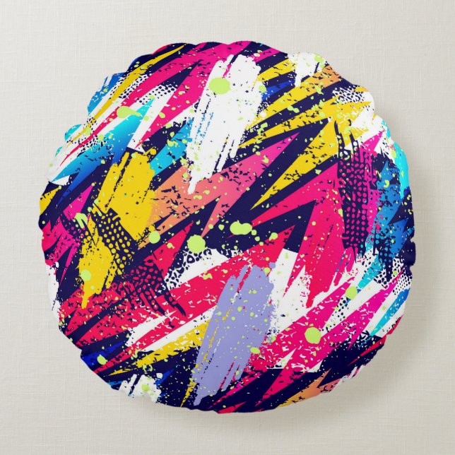 Abstract seamless pattern. Creative background wit Round Cushion (Front)