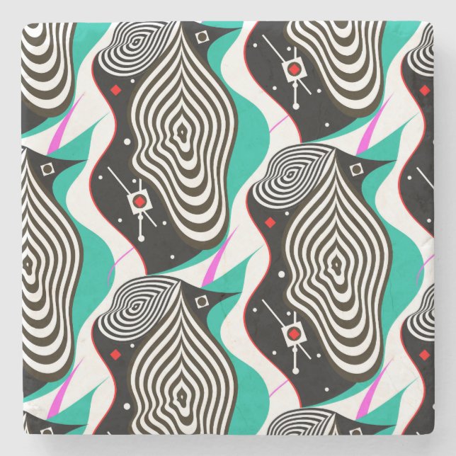 Abstract Seamless Pattern Creative Design Stone Coaster (Front)