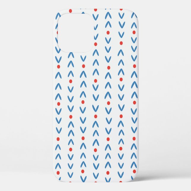 Abstract seamless pattern in blue and red on cream Case-Mate iPhone case (Back)