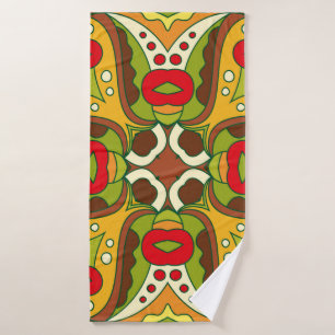 Abstract seamless pattern in oriental ethnic style bath towel