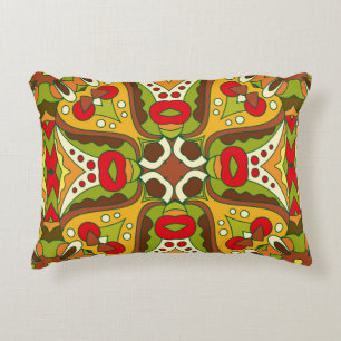 Abstract seamless pattern in oriental ethnic style decorative cushion