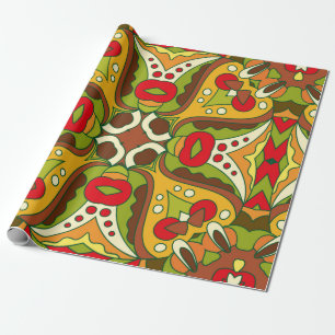 Abstract seamless pattern in oriental ethnic style wrapping paper