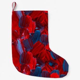 Abstract seamless pattern in red and blue colour small christmas stocking