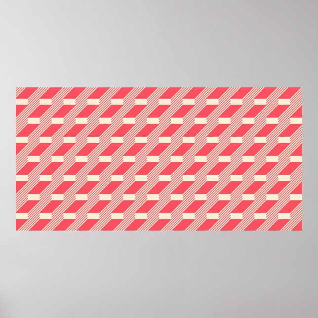 Abstract seamless pattern in retro colours. Stair  Poster (Front)