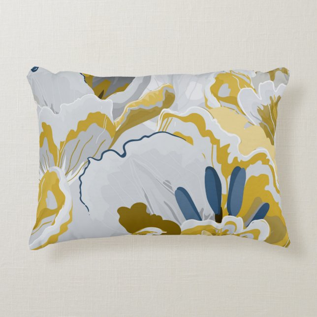 Abstract seamless pattern. Light grey,  yellow,  g Decorative Cushion (Front)