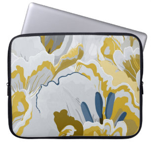 Abstract seamless pattern. Light grey, yellow, g Laptop Sleeve
