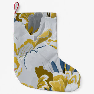 Abstract seamless pattern. Light grey, yellow, g Small Christmas Stocking