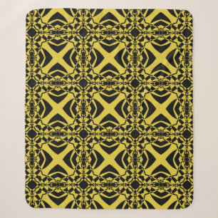 Abstract seamless pattern of black and gold colour sherpa blanket