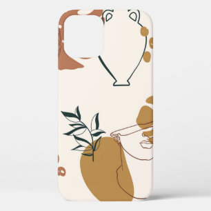 Abstract seamless pattern of Greek sculpture head  iPhone 12 Case