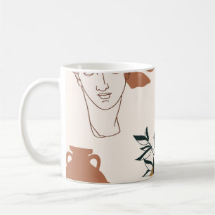 Abstract seamless pattern of Greek sculpture head  Coffee Mug