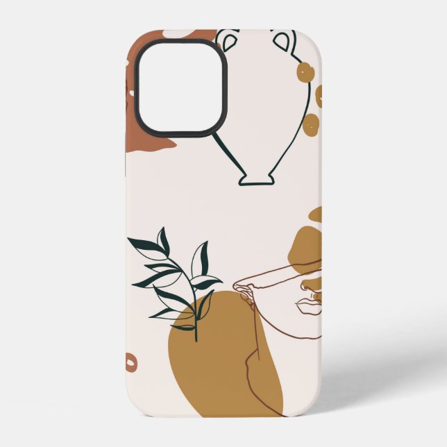 Abstract seamless pattern of Greek sculpture head  iPhone Case (Back)