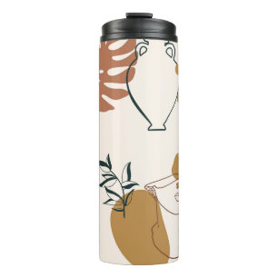 Abstract seamless pattern of Greek sculpture head Thermal Tumbler