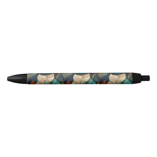 Abstract Seamless Pattern of Organic Shapes Black Ink Pen (Front)