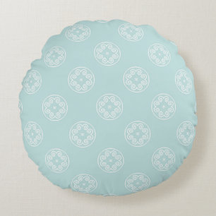 Abstract seamless pattern of Powder Blue color bac Round Cushion