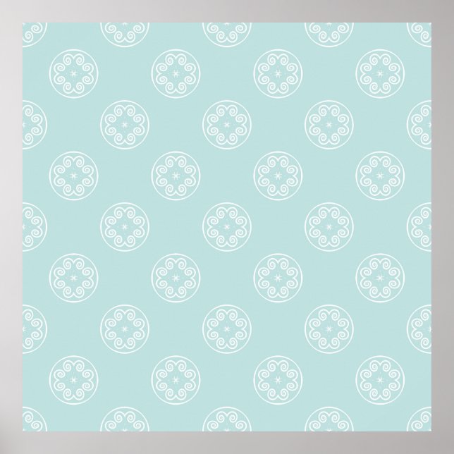 Abstract seamless pattern of Powder Blue colour ba Poster (Front)