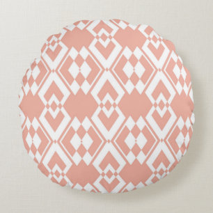 Abstract seamless pattern of Wax flower pink colou Round Cushion