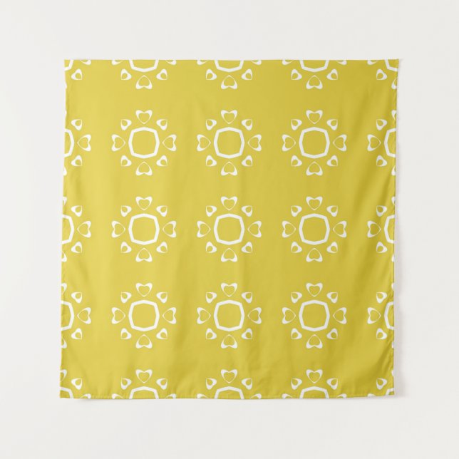 Abstract seamless pattern of yellow color backgrou tapestry (Front)