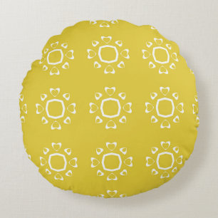 Abstract seamless pattern of yellow colour backgro round cushion
