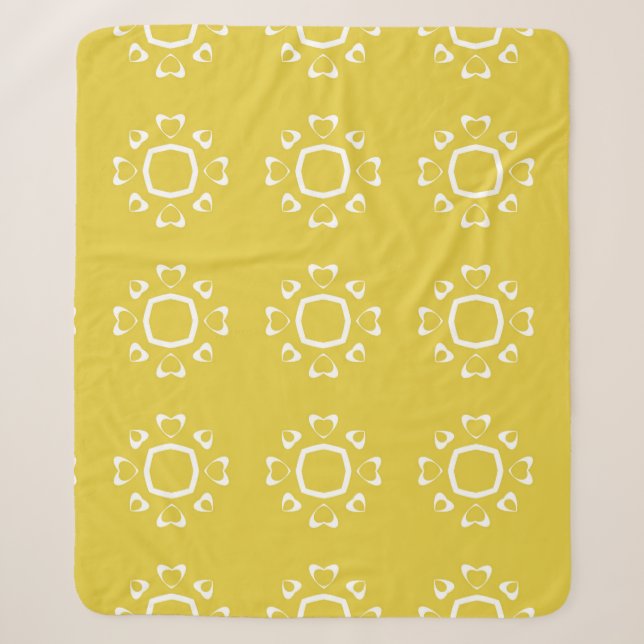 Abstract seamless pattern of yellow colour backgro sherpa blanket (Front)
