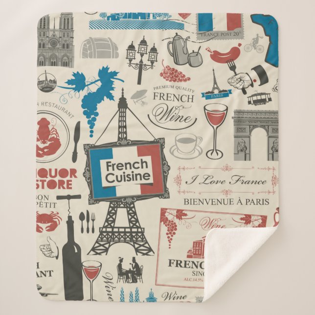 Abstract seamless pattern on the theme of France a Sherpa Blanket (Front)