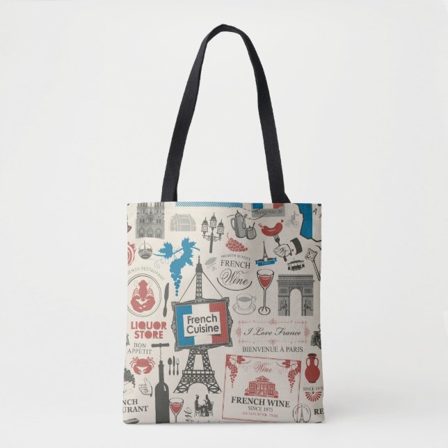 Abstract seamless pattern on the theme of France a Tote Bag (Front)
