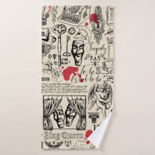 Abstract seamless pattern on the theme of theatre bath towel