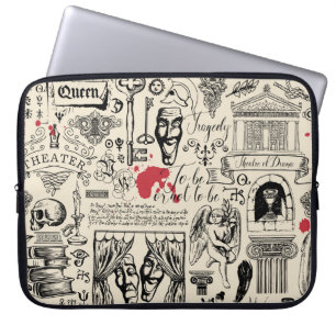 Abstract seamless pattern on the theme of theatre laptop sleeve