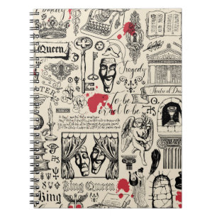 Abstract seamless pattern on the theme of theatre notebook
