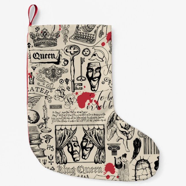 Abstract seamless pattern on the theme of theatre  small christmas stocking (Front)
