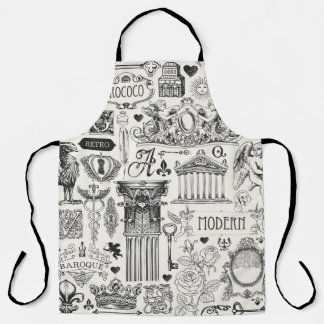 Abstract seamless pattern on the theme of vintage  apron