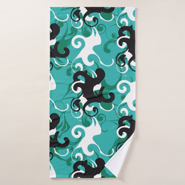 Abstract seamless pattern qualitative vintage illu bath towel (Bath Towel)