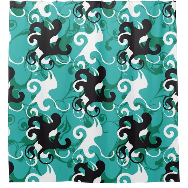 Abstract seamless pattern qualitative vintage illu shower curtain (Front)