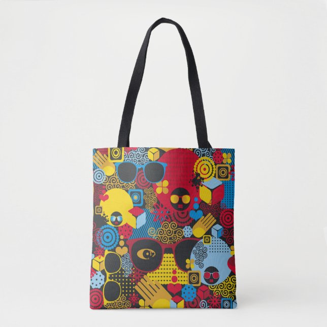 Abstract seamless pattern with black woman. digita tote bag (Front)
