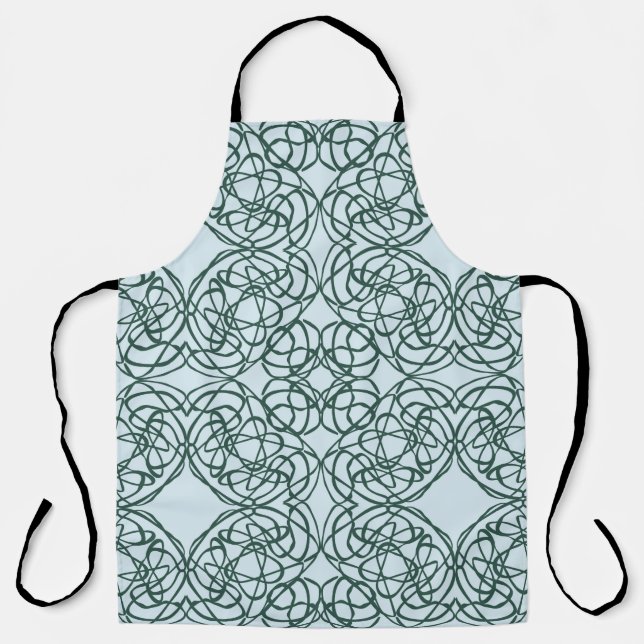 Abstract seamless pattern with city elements fraye apron (Front)