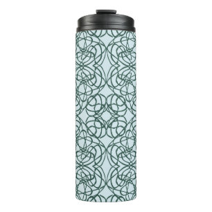 Abstract seamless pattern with city elements fraye thermal tumbler