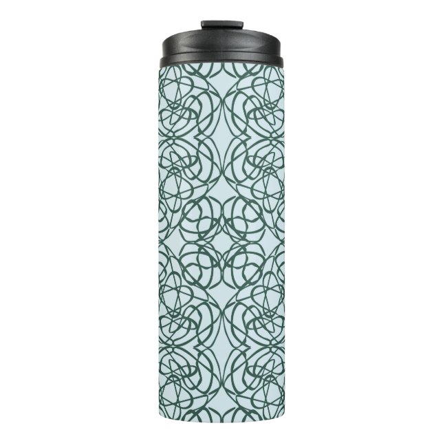 Abstract seamless pattern with city elements fraye thermal tumbler (Front)
