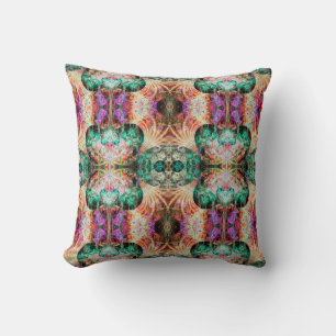 Abstract seamless pattern with flowers and decorat cushion